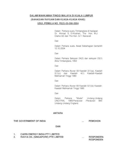 Dalam Mahkamah Tinggi Malaya Di Kuala Perkara Aturan 69 Kaedah 5 1 B Kaedah Kaedah Mahkamah Tinggi Pdf Document